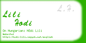 lili hodi business card